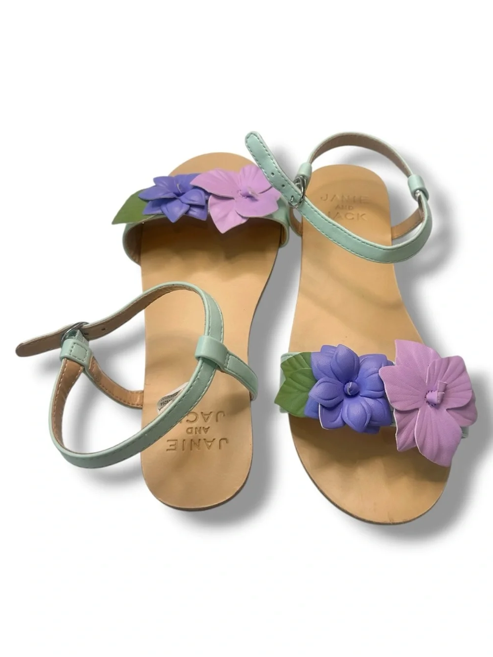 Janie and Jack - Flower Petal Sandal in Mint - Girls Size 3